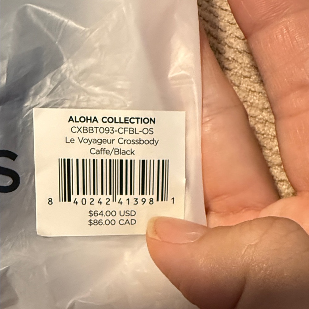 NWT ALOHA Collection Black and Brown Le Voyager Crossbody Bag - Picture 7 of 7